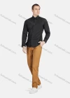 Wholesale Men's Casual Collared Long Sleeve Button Down Plain Shirt 590-7# - Liuhuamall