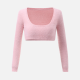 Women's Square Neck Crop Top&Leggings Fuzzy Knit Set Pink Clothing Wholesale Market -LIUHUA