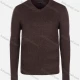 Wholesale Men's Casual Slim Fit V Neck Long Sleeve Plain Knit Wool Blend Sweater 8801# Brown Clothing Wholesale Market Liuhua