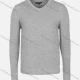 Wholesale Men's Casual Slim Fit V Neck Long Sleeve Plain Knit Wool Blend Sweater 8801# Light Gray Clothing Wholesale Market Liuhua