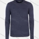 Wholesale Men's Casual Slim Fit Crew Neck Long Sleeve Plain Knit Wool Blend Sweater 8802# Metal Blue Clothing Wholesale Market Liuhua