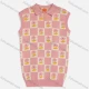 Wholesale Girls' Casual Collared Sleeveless Checkerboard Floral Button Front Sweater MB23AMY705# Pink Clothing Wholesale Market Liuhua