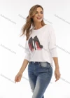 Wholesale Women's Drop Shoulder Pattern Long Sleeve Oversized Tee - Liuhuamall