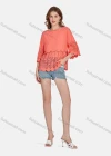Wholesale Women's Casual 3/4 Sleeve Hollow Out Embroidered Guipure Lace Blouse 2001# - Liuhuamall