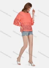 Wholesale Women's Casual 3/4 Sleeve Hollow Out Embroidered Guipure Lace Blouse 2001# - Liuhuamall