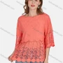 Wholesale Women's Casual 3/4 Sleeve Hollow Out Embroidered Guipure Lace Blouse 2001# preview