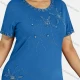 Wholesale Women's Elegant Round Neck Floral Embroidery Short Sleeve T-Shirt 15# Clothing Wholesale Market Liuhua