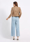 Wholesale Women's Casual Plain Long Sleeve Lapel Zipper Crop Leather Jacket - Liuhuamall