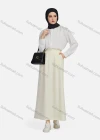 Wholesale Women's Casual Ruched Elastic Waist Plain Patch Pocket Maxi Skirt 1434# - Liuhuamall