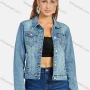 Wholesale Women's Casual Distressed Ripped Flap Pockets Long Sleeve Button Down Denim Jacklet preview