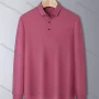 Wholesale Men's Casual Long Sleeve Button Front Plain Polo shirts preview