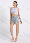 Wholesale Women's Sporty Round Neck Sleeveless Tie Dye Crop Tank Top - Liuhuamall