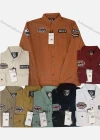 Wholesale Men's Casual Collared Long Sleeve Plain Button Down Denim Shirt - Liuhuamall