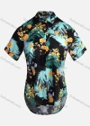 Wholesale Women's Vintage Short Sleeve Botanical Floral Pattern Collared Button Down Shirt 23054# - Liuhuamall