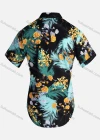 Wholesale Women's Vintage Short Sleeve Botanical Floral Pattern Collared Button Down Shirt 23054# - Liuhuamall