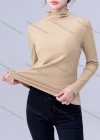 Wholesale Women's Casual Letter Print Mock Neck Long Sleeve Top 7773# - Liuhuamall