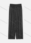 Wholesale Women's Casual Elastic Waist Rib-Knit Plain Wide Leg Pants - Liuhuamall