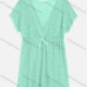 Wholesale Women's Vacation Plain Deep V Neck Hollow Out Lace Up Cover Up Top 014# Mint Green Clothing Wholesale Market Liuhua