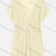 Wholesale Women's Vacation Plain Deep V Neck Hollow Out Lace Up Cover Up Top 014# Beige Clothing Wholesale Market Liuhua
