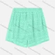 Wholesale Women's Elastic Waist Chevron Crochet Embroidery Lace Hollow Out Plain Shorts Mint Green Clothing Wholesale Market Liuhua