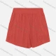 Wholesale Women's Vacation Embroidery Lace Hollow Out Plain Elastic Waist Shorts Orange Red Clothing Wholesale Market Liuhua