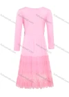 Wholesale Girls Elegant Crew Neck Long Sleeve 3D Floral Rhinestone Splicing Pearl Decor Dress - Liuhuamall