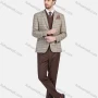 Wholesale Men's Business Lapel One Button Plaid Blazer Jakcet With Waistcoat 3 Piece Suit Set preview