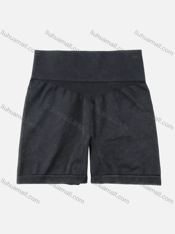 Wholesale Women's High Waist Plain Knit Slim Fit Training Sport Shorts