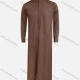 Wholesale Men's Formal Stand Collar Button Front Wedding Pakistani Plain Middle East Ramadan Muslim Arabic Traditional Robe Coffee Clothing Wholesale Market Liuhua