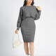 Women's Casual Knit Rib-Knit Plain Crop Sweater 2 Piece Set 624# Clothing Wholesale Market -LIUHUA