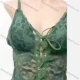 Wholesale Women's Sexy Crisscross Lace One Piece Lingerie Bodysuit Green 2# Clothing Wholesale Market Liuhua