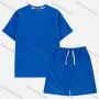 Wholesale Men's Casual Plain Texture Drop Shoulder Short Sleeve T-Shirts & Drawstring Patch Pocket Shorts 2 Piece Set preview