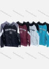 Wholesale Men's 100%Cotton Casual Colorblock Letter Print Drawstring Kangaroo Pocket Round Neck Long Sleeve Hoodie - Liuhuamall