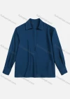 Wholesale Women's Casual Deep V Neck Long Sleeve Plain Blouses - Liuhuamall