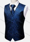 Wholesale Men's Formal Paisley Print Silky Waistcoat With Necktie 2-piece Set - Liuhuamall