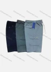 Wholesale Men's Casual 100%Cotton Plain Flap Pockets Drawstring Shorts - Liuhuamall