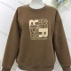 Wholesale Women's Casual Crew Neck Long Sleeve Letter Sweatshirt Brown Clothing Wholesale Market Liuhua