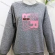 Wholesale Women's Casual Crew Neck Long Sleeve Letter Sweatshirt Gray Clothing Wholesale Market Liuhua
