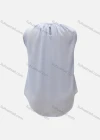 Wholesale Women's Casual Plain Round Neck Pearl Decor Keyhole Ruched Tank Top - Liuhuamall