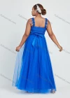 Wholesale Women's Elegant Sleeveless V Neck Mesh Appliques Evening Dress - Liuhuamall