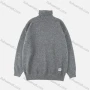 Wholesale Men's Casual Plain High Neck Drop Shoulder Long Sleeve Turtleneck Knit Sweater preview