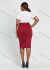 Wholesale Women's Business High Waist Plain Pencil Skirt With Belt - Liuhuamall