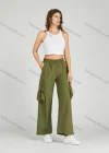 Wholesale Women's Casual Drawstring Flap Pockets Elastic Waist Cargo Pants 2313# - Liuhuamall