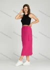 Wholesale Women's Casual Elastic Waist Pocket Drawstring Plain Midi Skirt MT305# - Liuhuamall