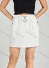 Wholesale Women's Casual Elastic Waist Pocket Drawstring Plain Short Skirt MT267# - Liuhuamall