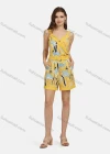 Wholesale Women's Casual Sleeveless Floral Print Slant Pockets Belted Romper 28015# - Liuhuamall