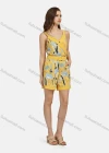 Wholesale Women's Casual Sleeveless Floral Print Slant Pockets Belted Romper 28015# - Liuhuamall