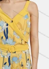 Wholesale Women's Casual Sleeveless Floral Print Slant Pockets Belted Romper 28015# - Liuhuamall