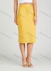 Wholesale Women's Casual High Waist Drawstring Knee Length Flap Pocket Plain Skirt MT319# - Liuhuamall