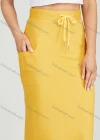 Wholesale Women's Casual High Waist Drawstring Knee Length Flap Pocket Plain Skirt MT319# - Liuhuamall